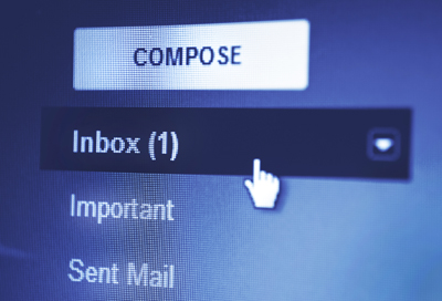 A picture of someone's Inbox in their list of available email folders.